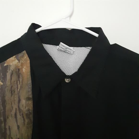 Columbia PHG Mens XL Black Camo Button Up Shirt Short Sleeve Vented Hunting - Picture 4 of 10